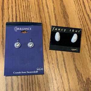 NWT Brilliance Earrings crystals Swarovski Fancy That gorgeous bling earrings